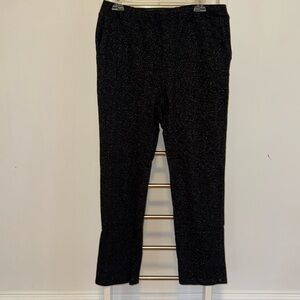 Chico’s Zenergy Size 1 Cotton Blend Black with Silver Shimmer Pull On Pants